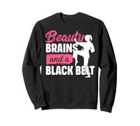 Beauté Cerveaux Et Une Ceinture Noire Arts Martiaux Karaté Fille Sweatshirt