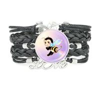 Beauté,Charme,Dessin Animé,Abeille,Diffraction,Réglable,Cuir,Tressé,Bra | Multistrat,Punk,Bracelet,Fait main,Offre,Bangle,Accessoire,Amie,Amoureux,Ethnique,Amitié,Anniversaire,Noël,Musique,Art