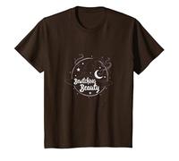 Beauté envoûtante : Chapeau de sorcière enchanteur Lune étoiles T-Shirt, Enfant, Marron, 6 Ans