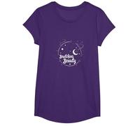 Beauté envoûtante : Chapeau de sorcière enchanteur Lune étoiles T-Shirt, Fille, Violet, XS