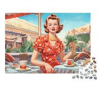 beauté rétro 1000 Pièces Café Shopper Puzzle Adulte Impression HD Anti-Stress Stimuler l'esprit pour Débutants Livraison Rapide avec Affiche Guide 52x38cm/1000pcs