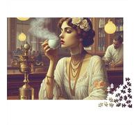 beauté rétro 1000 Pièces Temps du thé Puzzle pour Adultes Carton sans Odeur Anti-Stress pour S'amuser Stimuler l'esprit avec Affiche Guide 70x50cm/1000pcs