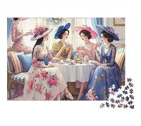 beauté rétro 1000 Pièces Window fête thé Puzzle Adulte Impression HD Anti-Stress pour S'amuser pour Adolescents 14+ sans Reflets sans Défaut 38x26cm/1000pcs