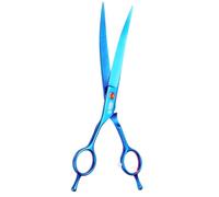 Beauté Secrets Ciseaux de coupe professionnels de 17,8 cm pour chien et chat avec pointe ronde émoussée en acier inoxydable, ciseaux incurvés pour toilettage de chats et chiens, bleu (courbés vers le