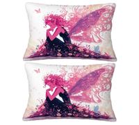 Beauté Taie Oreiller 40x80 Lot de 2 Coussin Canape, Oreiller Rectangulaire avec Fermeture Eclair Cachée, 2026 Nouveau Velours Housse de Coussin, Décor Salon Chambre Canapé Lit (Dessin Animé) O-45Y