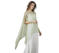 BEAUTELICATE Cape Boléro Transparente En Crêpe Châle Étole Chic Léger Texture De Femme Mariée Demoiselle d'honneur Mariage Invité Soirée Cérémonie D’été(Vert Chartreuse,Taille Unique)