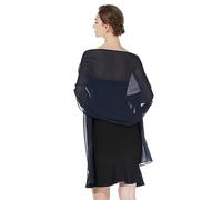 BEAUTELICATE Châle Étole En Mousseline De Soie Écharpe Foulard Léger Pour Mariage D’été Soirée Cérémonie Femme Mariée Demoiselles d'honneur(Taille Plus - Midnight Blue)