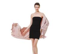 BEAUTELICATE Châle Étole en Satin Soyeux Écharpe Foulard Chic Luxueux Texture Pashmina Grande Taille pour Mariage Soirée Cérémonie Femme Mariée(Taille Unique, Rose Brume)