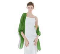 BEAUTELICATE Étole Châle de Femme Mariage Soirée Mariée Demoiselle d’honneur Foulard Écharpe Légère Soie D’été Transparente Couvre-épaule Bikini Cover Up(Taille unique, Vert émeraude)