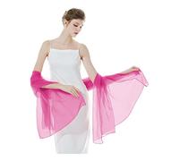 BEAUTELICATE Étole Châle de Femme Mariage Soirée Mariée Demoiselle d’honneur Foulard Écharpe Légère Soie D’été Transparente Couvre-épaule Bikini Cover Up(Taille unique,Rose)