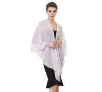 BEAUTELICATE Femme Étole Châle en Mousseline De Soie Elégant Foulard Écharpe Cape Transparent Grande Taille pour Robe De Soirée Mariée Mariage Cérémonie D'été(Taille Unique, Ballet Rose)