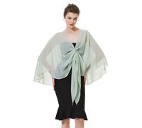 BEAUTELICATE Femme Étole Châle en Mousseline De Soie Elégant Foulard Écharpe Cape Transparent Grande Taille pour Robe De Soirée Mariée Mariage Cérémonie D'été(Taille Unique, Vert Sauge)
