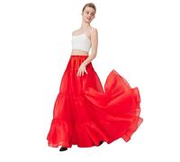 BEAUTELICATE Jupon Longue Femme sous-Jupe sous-Robe Rockabilly Tutu Jupe Évasée Années 50 pour Robe Mariage Bohème A-Line Cérémonies Soirée Carnaval Gothique Rouge, S