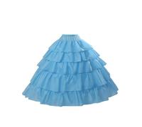 BEAUTELICATE Jupon sous Robe Crinoline Petticoat Rockabilly De Femme avec Volants Long 4 Cerveaux pour Robe De Mariage Mariée Soirée Bal(Bleu Glace, L-XL)