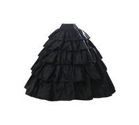 BEAUTELICATE Jupon sous Robe Crinoline Petticoat Rockabilly De Femme avec Volants Long 4 Cerveaux pour Robe De Mariage Mariée Soirée Bal(Noir, S-M)