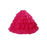 BEAUTELICATE Jupon sous Robe Crinoline Petticoat Rockabilly De Femme avec Volants Long 4 Cerveaux pour Robe De Mariage Mariée Soirée Bal(Rose, L-XL)