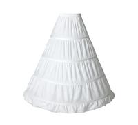 BEAUTELICATE Jupon sous Robe De Femme 100% Coton Crinoline Petticoat 4 Cerveaux A-Linge Longue Grande Taille pour Robe De Mariée Soirée Princesse Rockabilly Costume Victorien Médiéval Blanc, L