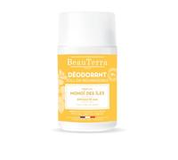 BeauTerra Déodorant Roll-On Rechargeable Monoï des Îles 50 ml | Protection 24h contre les odeurs et l'humidité, sans alcool, 97% d'ingrédients d'origine naturelle, fabriqué en France