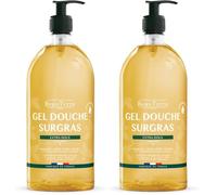 BeauTerra Gel Douche Surgras 1L Extra-Doux, Corps, Visage & Cheveux (Lot de 2)