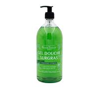 BeauTerra - Gel Douche Surgras 1L - Pour Peaux Sensibles - Parfum Verveine Citron - Sans Savon - Corps et Cheveux - Enrichi à l'Huile d'Olive Bio - 100% Fabriqué en France