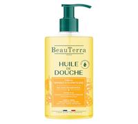 BeauTerra Huile de Douche Corps & Visage, Flacon Pompe 750 ml | Idéale Peaux Sèches, Sans Savon, 93% d'Origine Naturelle, Fabriqué en France, parfum Mangue & Ylang-Ylang