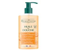 BeauTerra - Huile de Douche - Idéale Peaux Sèches - Corps & Visage - Sans Savon - 93% d'Origine Naturelle - Fabriqué en France - parfum Mandarine & Bergamote - Flacon Pompe 750 ml