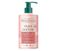BeauTerra - Huile de Douche - Idéale Peaux Sèches - Corps & Visage - Sans Savon - 93% d'Origine Naturelle - Fabriqué en France - parfum Iris & Musc blanc - Flacon Pompe 750 ml