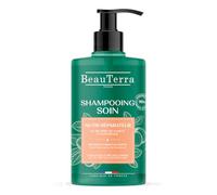 BeauTerra Shampooing Soin Réparateur, Adoucit & Nourrit 750ml | Cheveux Normaux à Secs, Beurre de Karité et Pro-Vitamine B5, 87% d'Origine Naturelle, Fabriqué en France