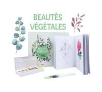 Beautés Végétales, 30 Illustrations À Peindre À L'aquarelle - Un Carnet Avec Des Feuilles Détachables, Une Palette De 12 Couleurs Et Un Pinceau Réservoir