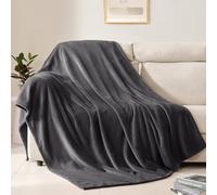 BEAUTEX Couverture Polaire pour canapé ou lit - Couverture en Flanelle Douce et pelucheuse - Super Confortable et Confortable pour Toutes Saisons (Graphite, 127 x 152,4 cm)