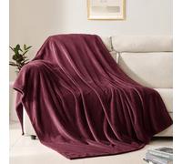 BEAUTEX Couverture polaire pour canapé ou lit - Couverture en peluche douce et pelucheuse - Couverture en flanelle de luxe - Super confortable et confortable pour toutes saisons (bordeaux, 127 x 152,4