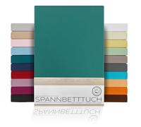BEAUTEX Drap Housse Draps en Coton peigné, Jersey Premium 160g/m², Taille et Couleur au Choix, Boxspring - 160x200x45 cm, Pétrole