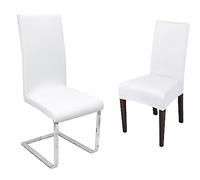 Beautex Lot de 2 housses de chaise élastiques bi-élastique - Motif et couleur au choix, Stretch, Motif : Johanna, couleur : blanc., Universelle