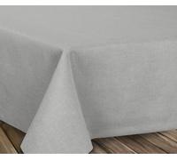 Beautex - Nappe en lin infroissable - Effet lotus - Forme ovale rectangulaire - Taille et couleur au choix, Textile, gris clair, Eckig 160x260 cm
