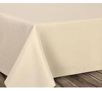 Beautex - Nappe en lin infroissable - Effet lotus - Forme ovale rectangulaire - Taille et couleur au choix, Textile, ivoire, Oval 135x180 cm