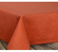 Beautex - Nappe en lin infroissable - Effet lotus - Forme ovale rectangulaire - Taille et couleur au choix, Textile, terracotta, Rund 140 cm
