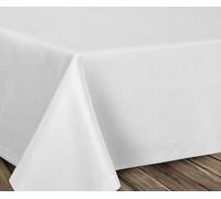 Beautex - Nappe en lin infroissable - Effet lotus - Forme ovale rectangulaire - Taille et couleur au choix, Textile, Blanc., Oval 135x180 cm