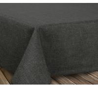 Beautex - Nappe en lin infroissable - Effet lotus - Forme ovale rectangulaire - Taille et couleur au choix, Textile, gris foncé, Eckig 110x220 cm