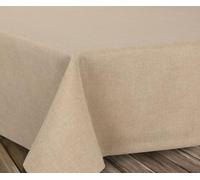 Beautex - Nappe en lin infroissable - Effet lotus - Forme ovale rectangulaire - Taille et couleur au choix, Textile, sable, Eckig 90x90 cm