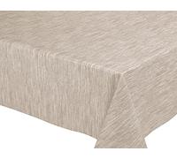 BEAUTEX Nappe en Toile cirée Beige Georginia Nappe de Jardin Lavable en Toile cirée Ronde Ovale RECTANGULAIRE, Taille sélectionnable (Rectangulaire 140x200 cm)