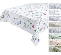 BEAUTEX - Nappe en toile cirée - Lavable - Ronde, ovale ou rectangulaire - Motif et taille au choix - Anémone - Rectangulaire - 140 x 160 cm