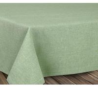 BEAUTEX Nappe résistante aux Taches et sans Repassage - Nappe Effet Lotus - Linge de Table Aspect Lin - Taille et Couleur sélectionnables, Ovale 160x260 cm, Vert Clair