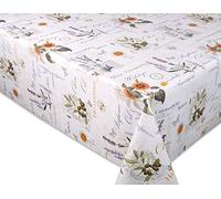 Beautex Provence Nappe de table de jardin En toile cirée lisse et essuyable Motif bois Beige Forme ronde, ovale ou rectangulaire Taille au choix, PVC, Gaufré Provence, Oval 140x200 cm