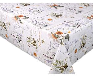 Beautex Provence Nappe de table de jardin En toile cirée lisse et essuyable Motif bois Beige Forme ronde, ovale ou rectangulaire Taille au choix, PVC, Gaufré Provence, Rund 140 cm