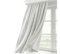 BEAUTEX Rideau en velours avec galon fronceur U-Band, rideau en velours occultant et opaque, 140x145 cm (Largeur 140 cm, Hauteur 145 cm, Blanc)