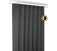 BEAUTEX Rideau occultant avec Bande de Curling U-Band, Rideau assombrissant Opaque, la Taille et la Couleur Peuvent être sélectionnées (Largeur 140 cm. Hauteur 225 cm, Gris Foncé)