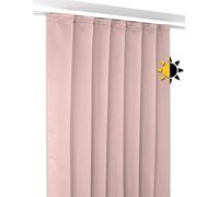 BEAUTEX Rideau occultant avec Bande de Curling U-Band, Rideau assombrissant Opaque, la Taille et la Couleur Peuvent être sélectionnées (Largeur 140 cm. Hauteur 175 cm, Vieux Rose)