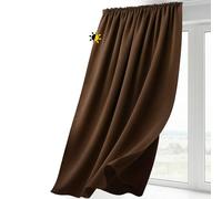 BEAUTEX Rideau occultant avec Bande de Curling U-Band, Rideau assombrissant Opaque, la Taille et la Couleur Peuvent être sélectionnées (Largeur 140 cm. Hauteur 175 cm, Marron Foncé)