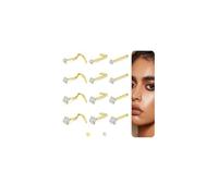 Beautidots Lot de 12 piercings de nez en acier inoxydable doré de 18 g pour homme et femme