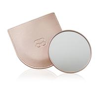 Beautifect Miroir grossissant x 7 - Miroir de voyage compact avec manchon en cuir vegan - Or mat